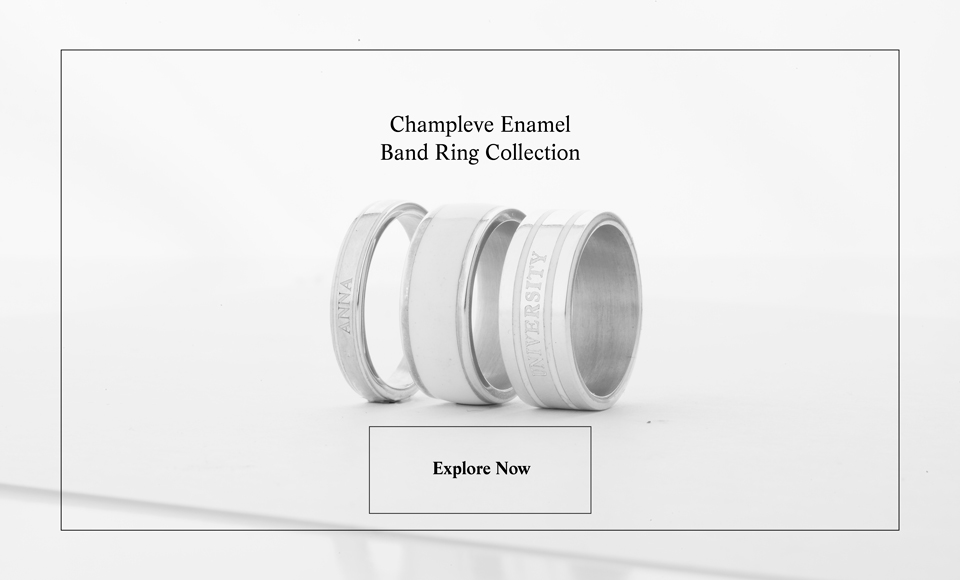 champleve enamel band ring