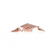 Mortar Board Charm in Sterling Silver with a Rose Gold Plate