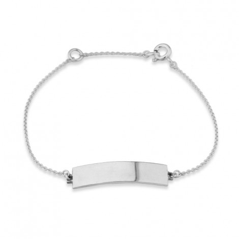 Curved ID Bracelet in Sterling Silver