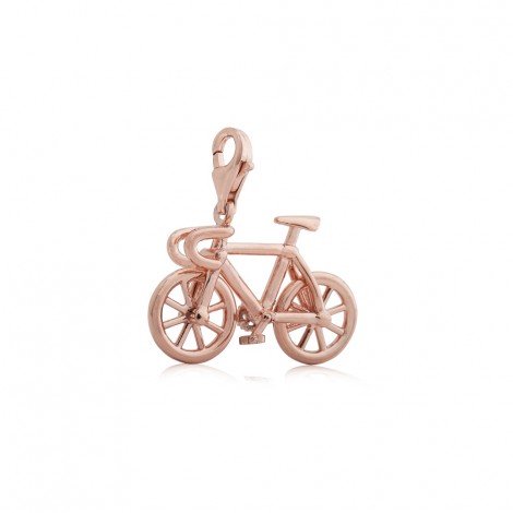 Bicycle Charm in Sterling Silver with a Rose Gold Plate