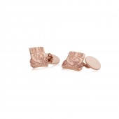9ct Rose Gold Cufflinks, Chain Linked
