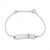 Curved ID Bracelet in Sterling Silver