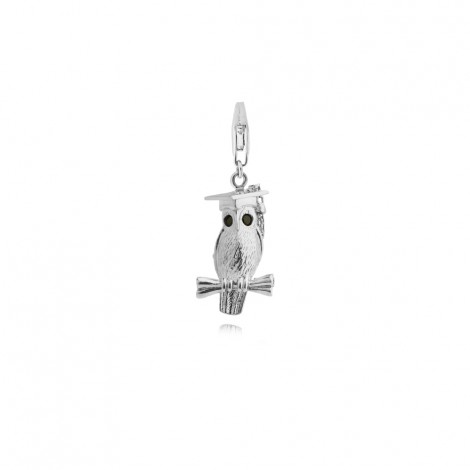 Wise Owl Graduation Charm in Sterling Silver