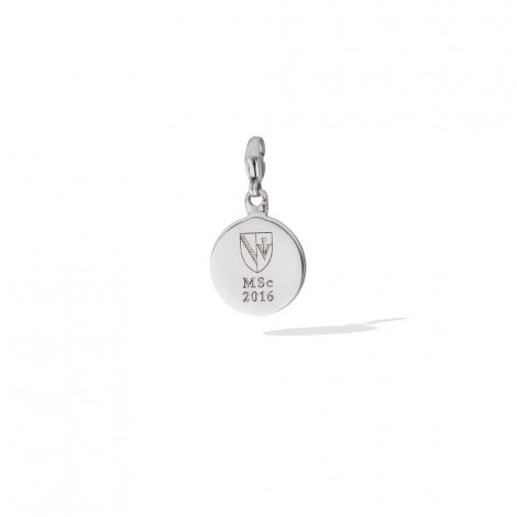 Shield & Initials Charm in Sterling Silver