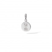Shield & Initials Charm in Sterling Silver