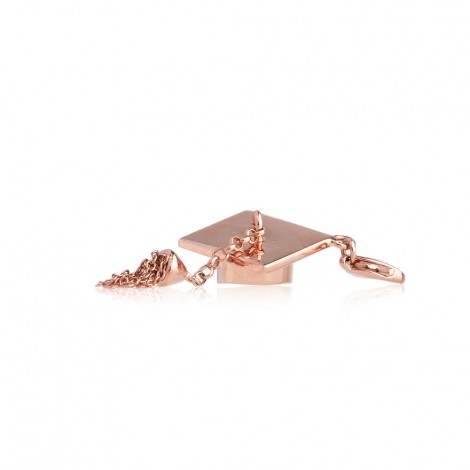 Mortar Board Charm in Sterling Silver with a Rose Gold Plate