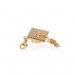 Mortar Board Charm in Sterling Silver with a Yellow Gold Plate