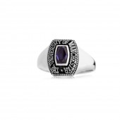 Silver | Antique Finish | Amethyst