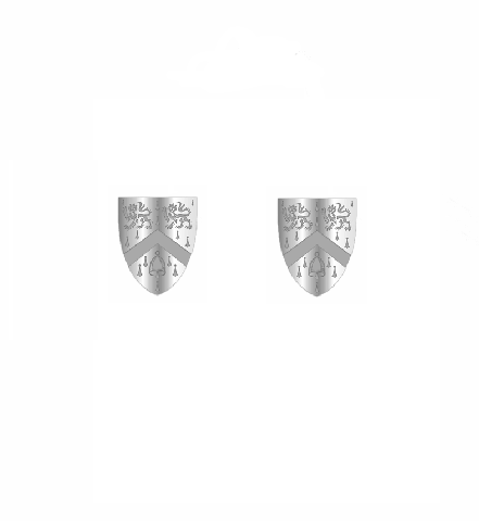 Shield Cufflinks in White Gold, T-Bar