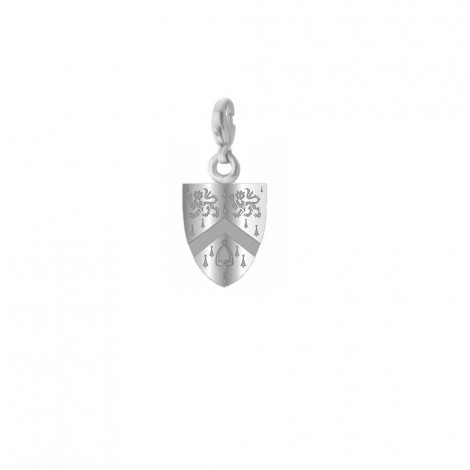 Wolfson College Shield Charm in Sterling Silver