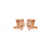 Shield Cufflinks in Rose Gold, T-Bar