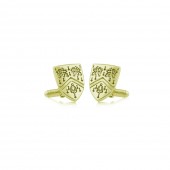 Shield Cufflinks in Yellow Gold, T-Bar