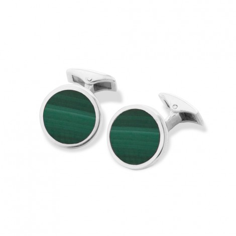 Malachite Circle Cufflinks