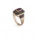 14ct Yellow Gold | Antique finish | Set with a garnet stone