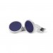 Lapis Circle Cufflinks