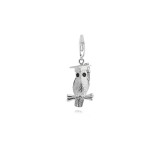 Wise Owl Charm in Sterling Silver